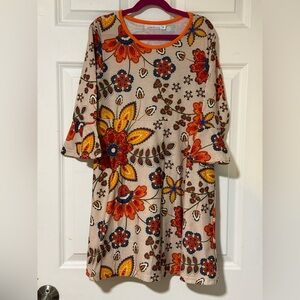 Sunshine Swing Girls Floral Long Sleeve Dress Size 14